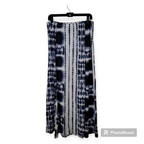 Versona Womens Blue And White Tie Dye A Line Maxi Skirt Size XL - Picture 4 of 4